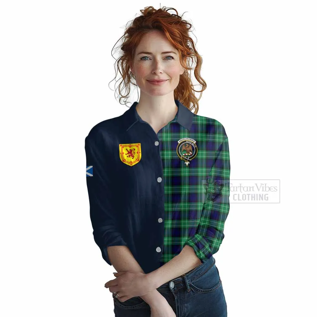 Abercrombie Tartan Women's Casual Shirt Alba with Scottish Lion Royal Arm Half Style