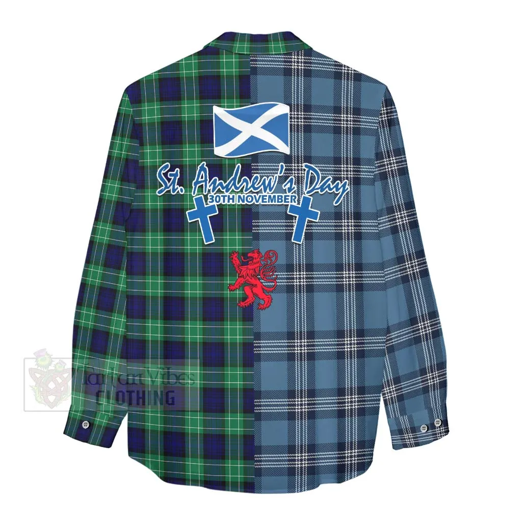 Abercrombie Tartan Women's Casual Shirt Happy St. Andrew's Day Half Tartan Style