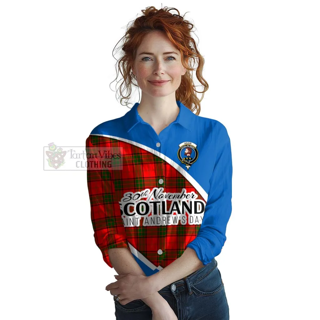 Adair Family Crest Tartan Women's Casual Shirt Celebrate Saint Andrew's Day in Style