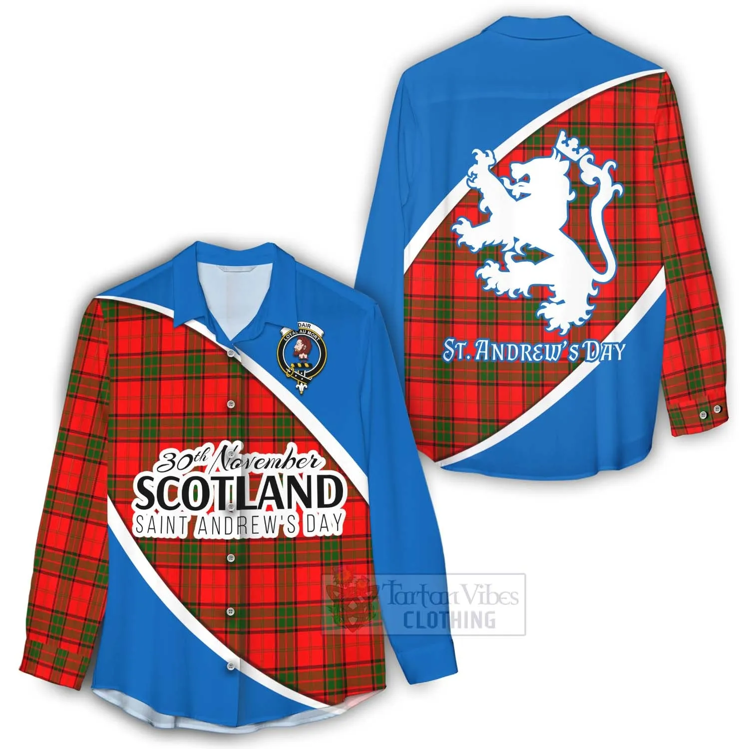 Adair Family Crest Tartan Women's Casual Shirt Celebrate Saint Andrew's Day in Style