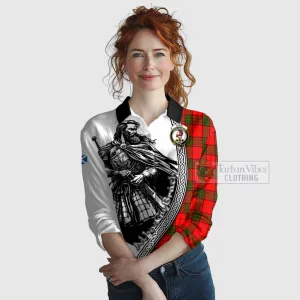 Adair Tartan Clan Crest Women's Casual Shirt with Highlander Warrior Celtic Style