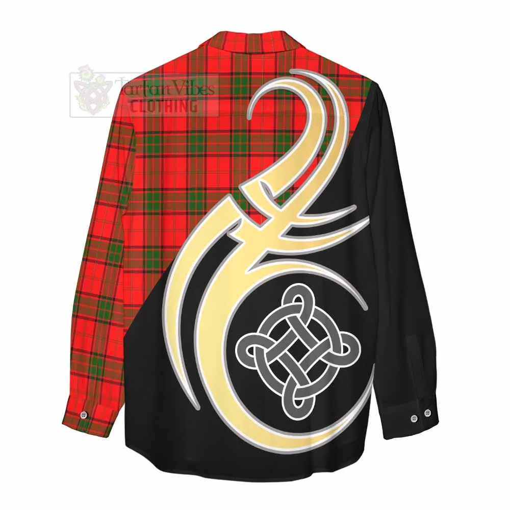 Adair Tartan Women's Casual Shirt with Family Crest and Celtic Symbol Style