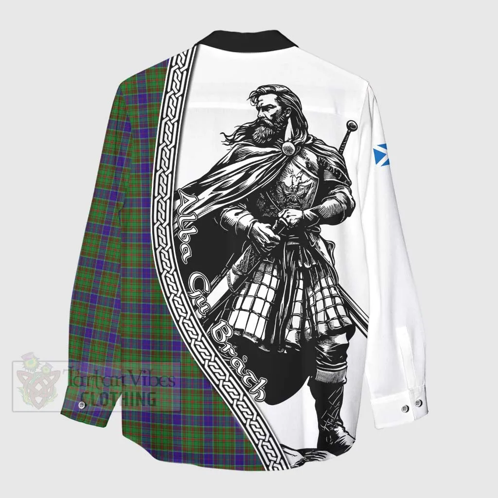 Adam Tartan Clan Crest Women's Casual Shirt with Highlander Warrior Celtic Style