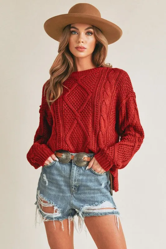 Aemi   Co Adela Cable Knit Sweater