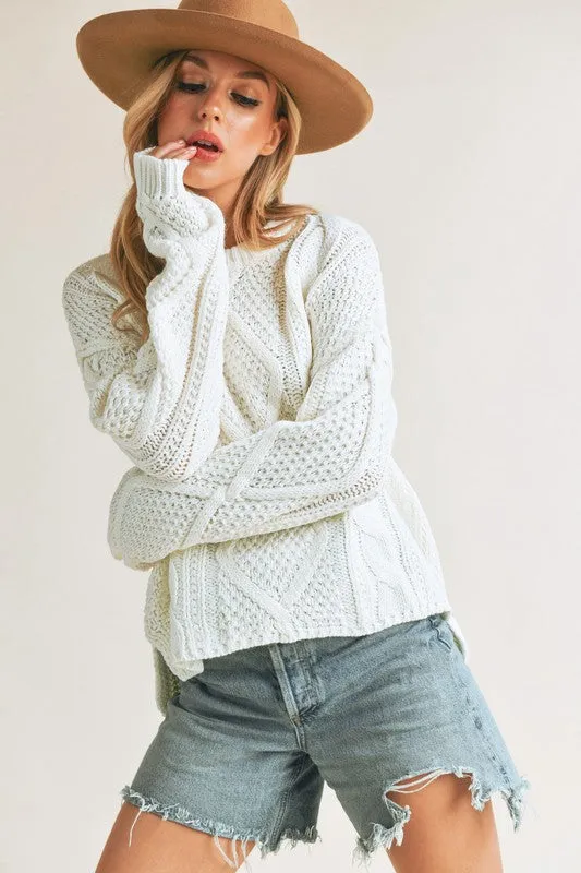 Aemi   Co Adela Cable Knit Sweater