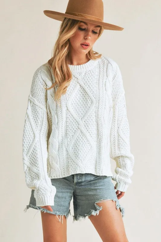 Aemi   Co Adela Cable Knit Sweater