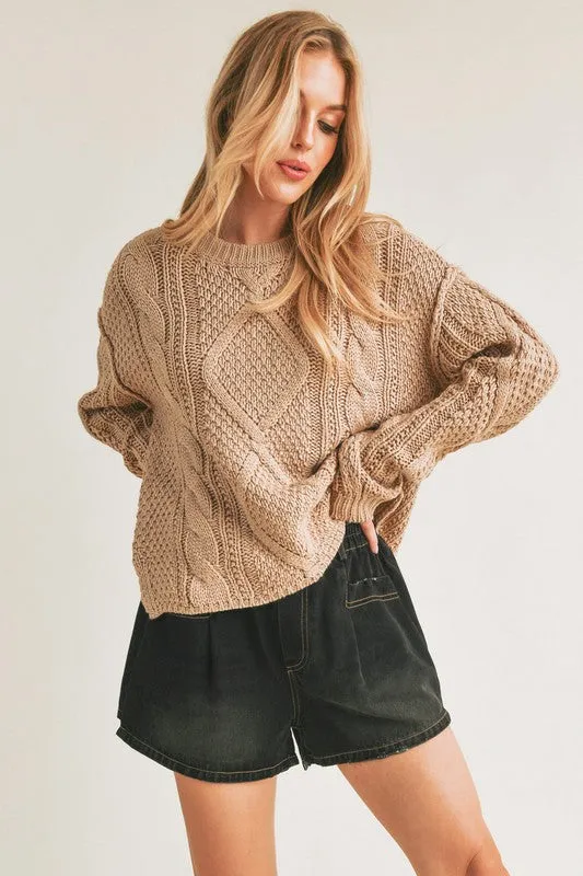 Aemi   Co Adela Cable Knit Sweater