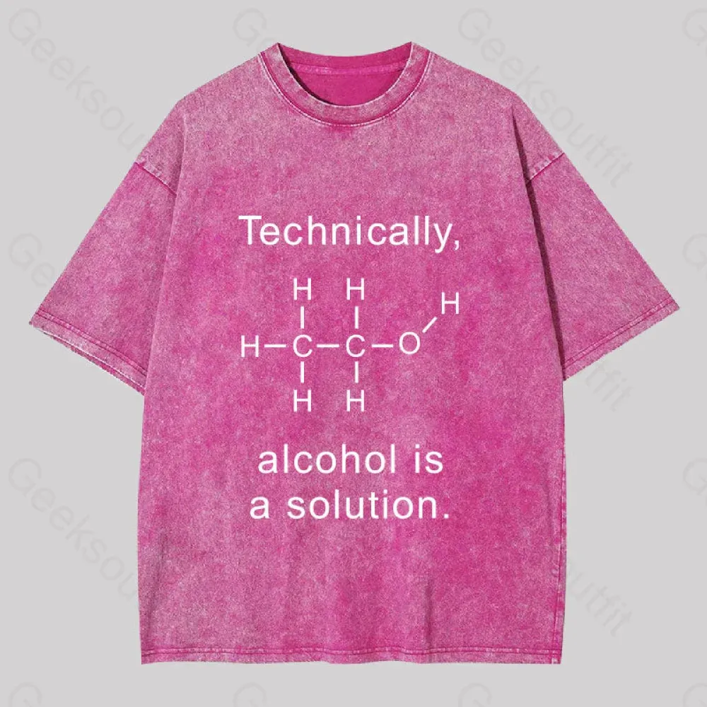 Alcohol Is A Solution Washed T-shirt