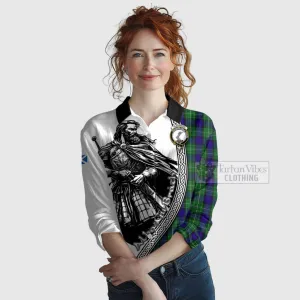 Alexander Tartan Clan Crest Women's Casual Shirt with Highlander Warrior Celtic Style