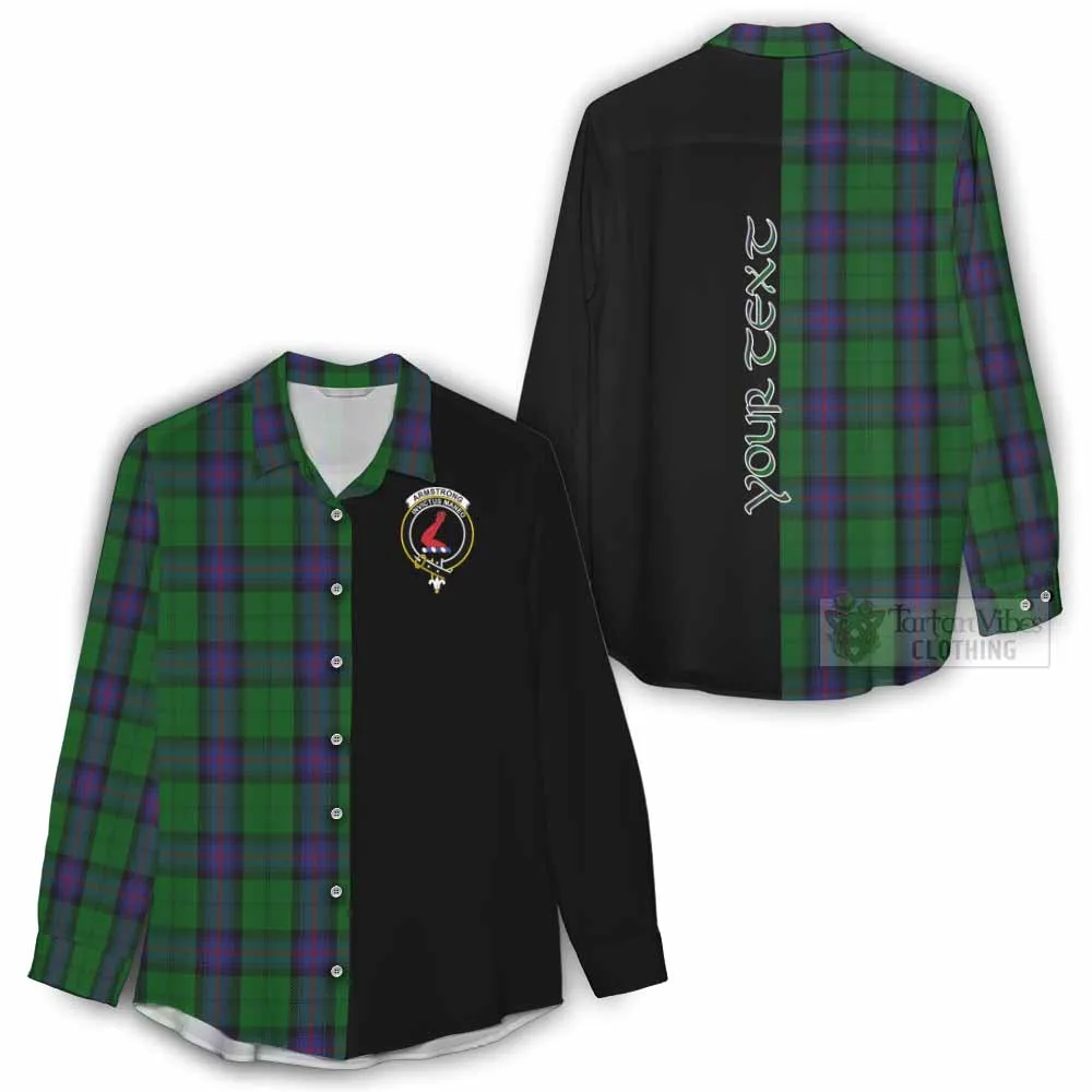 Armstrong Tartan Women's Casual Shirt with Family Crest and Half Of Me Style