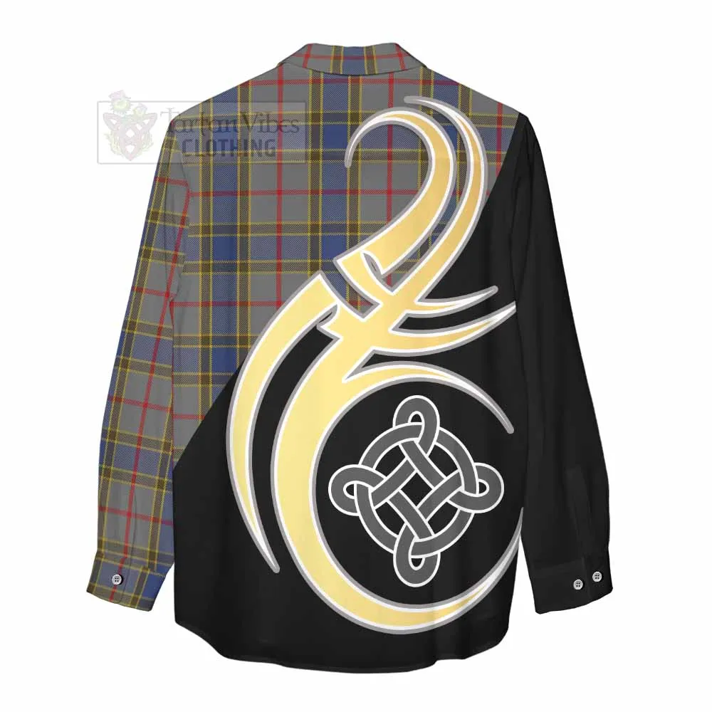 Balfour Tartan Women's Casual Shirt with Family Crest and Celtic Symbol Style