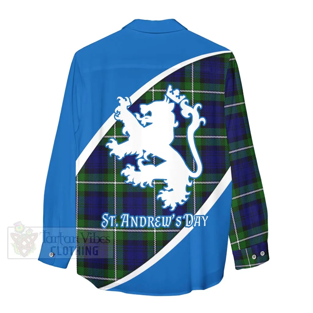 Bannerman Family Crest Tartan Women's Casual Shirt Celebrate Saint Andrew's Day in Style