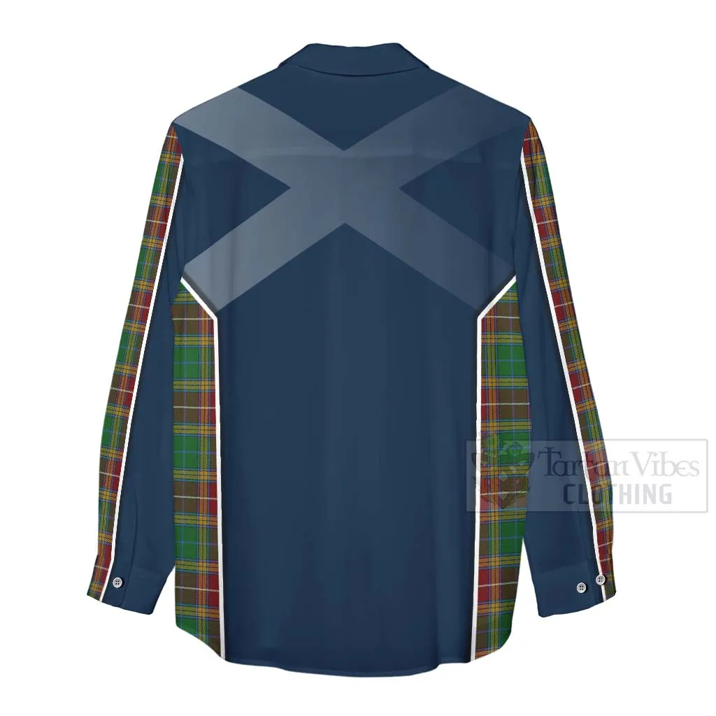 Baxter Tartan Women's Casual Shirt with Family Crest and Scottish Thistle Vibes Sport Style