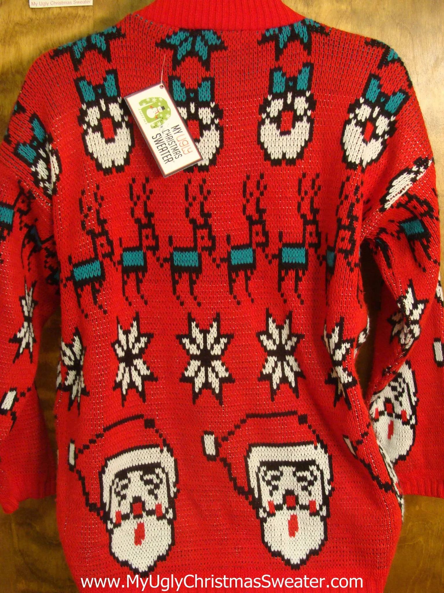 Best 80s Busy Retro Red Christmas Sweater