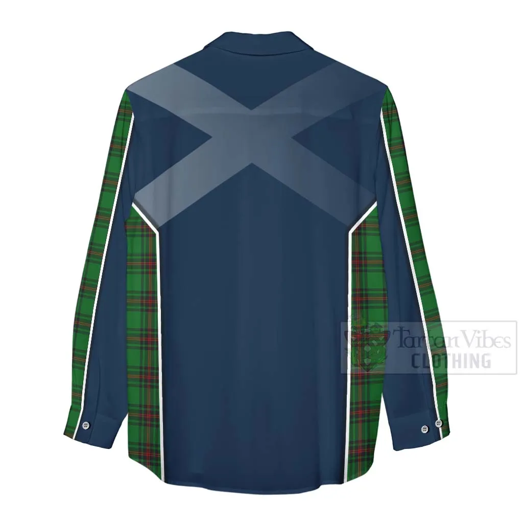 Beveridge Tartan Women's Casual Shirt with Family Crest and Scottish Thistle Vibes Sport Style