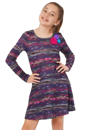 Big Girls Boho Style Long Sleeve Knit Dress