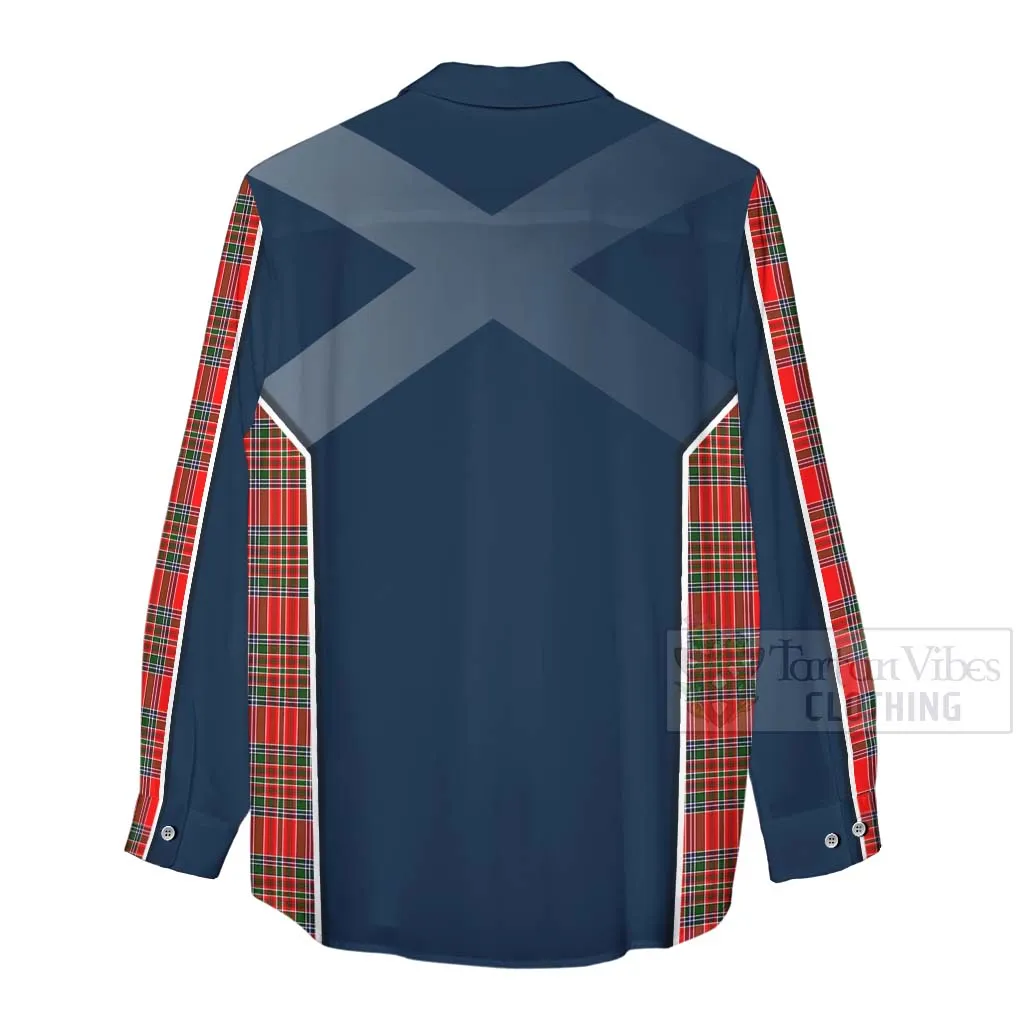 Binning Tartan Women's Casual Shirt with Family Crest and Scottish Thistle Vibes Sport Style