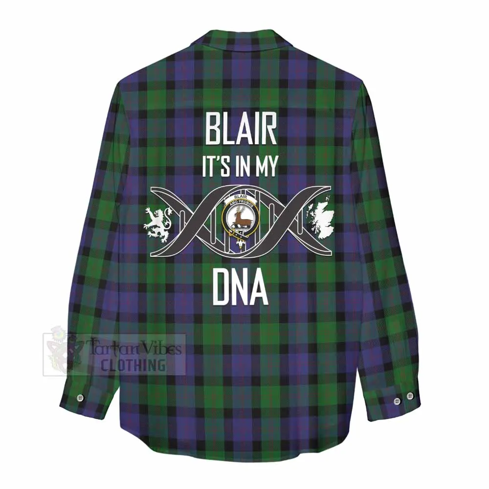 Blair Tartan Women's Casual Shirt with Family Crest DNA In Me Style