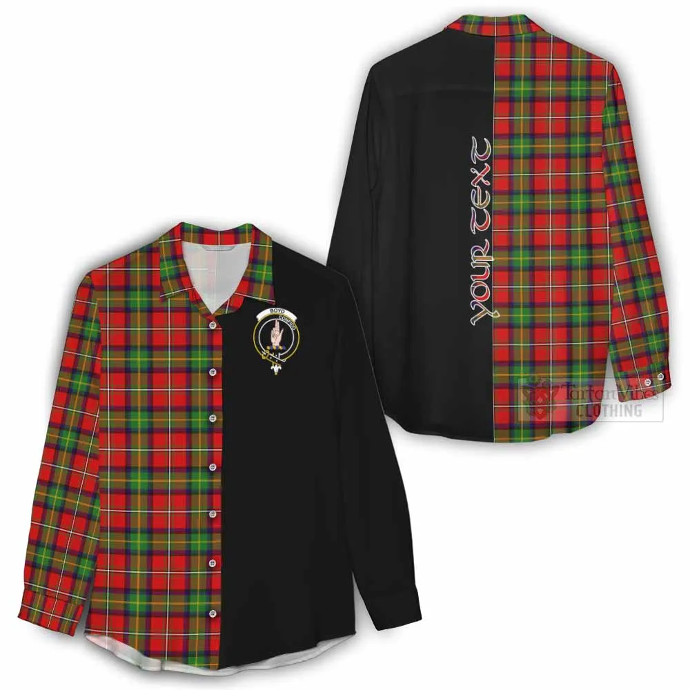 Boyd Tartan Women's Casual Shirt with Family Crest and Half Of Me Style