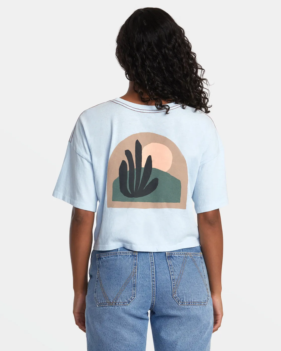 Boyfriend Crop Tee 2 T-Shirt - Sky High