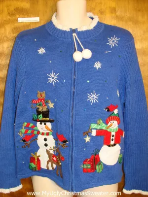 Brilliant Blue Ugliest Bad Christmas Sweaters