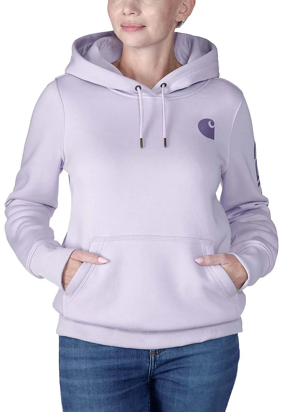 Carhartt&#x20;Work&#x20;Hoodie&#x20;Sleeve&#x20;Logo&#x20;Women&#x20;102791&#x20;-&#x20;Lilac&#x20;Haze