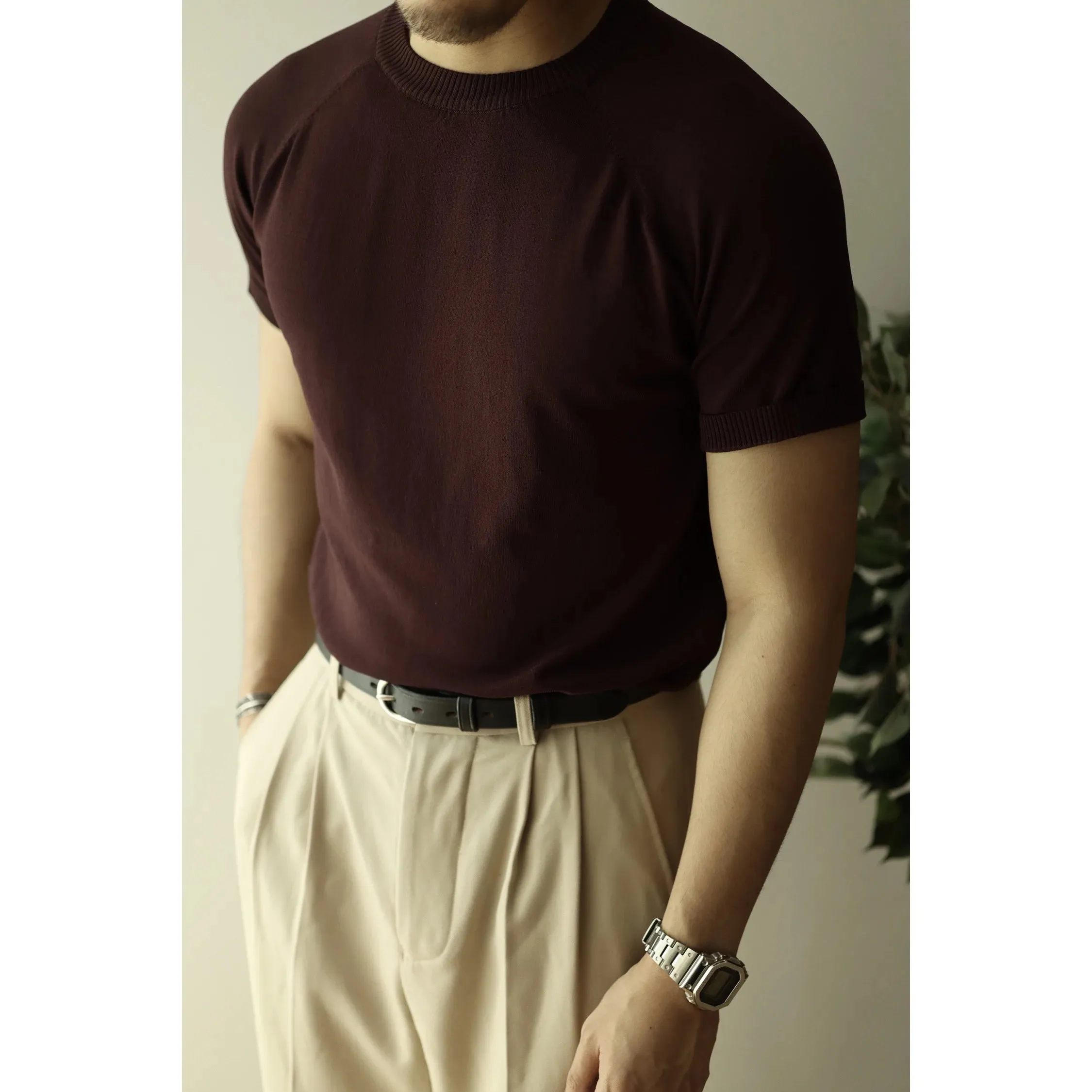 Cool Casual Vintage T-shirt for Men with O-neck and Short Sleeves