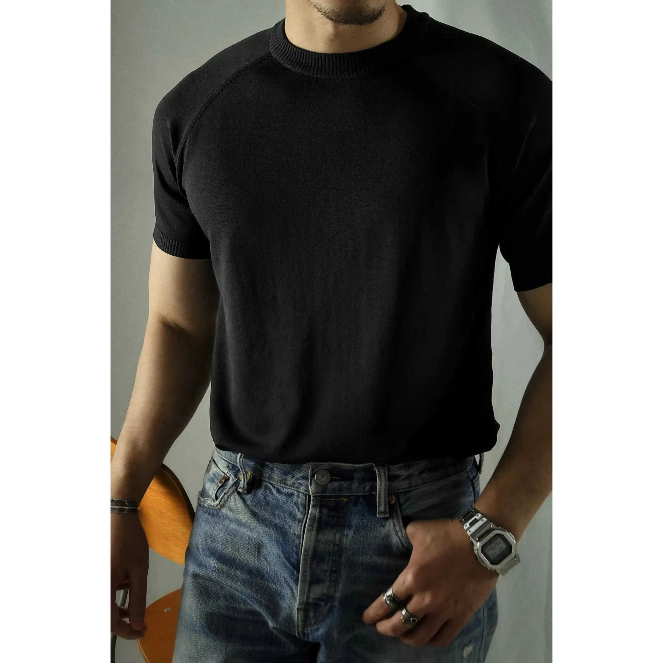 Cool Casual Vintage T-shirt for Men with O-neck and Short Sleeves