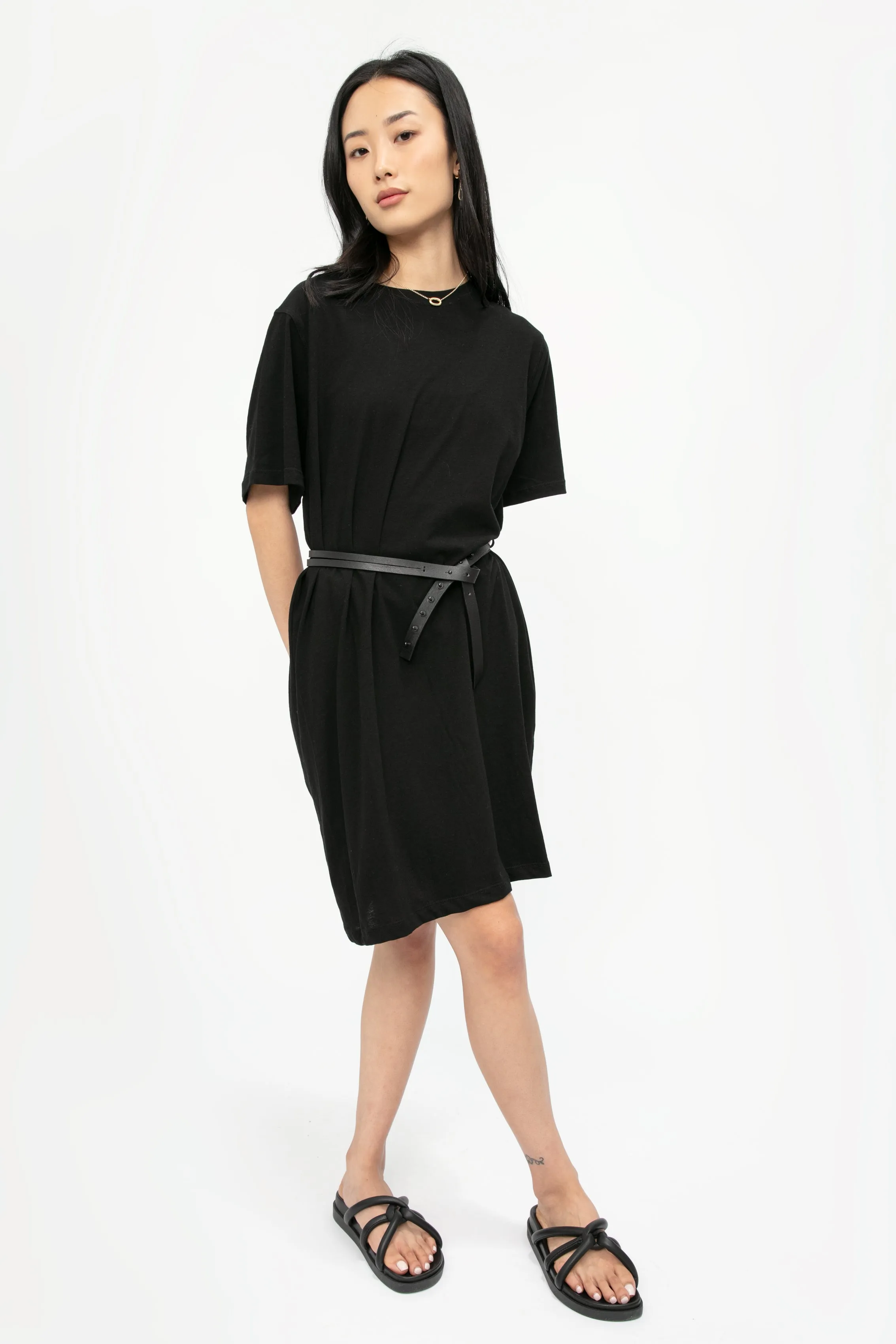 Cotton T-Shirt Dress in Black