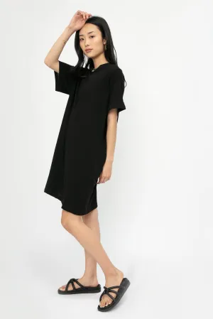 Cotton T-Shirt Dress in Black