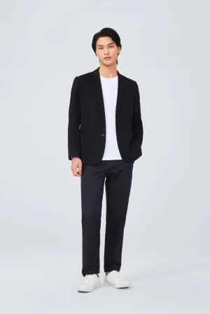 CottonSTRETCH Lightweight Knit Smart Blazer | Black BKFD01