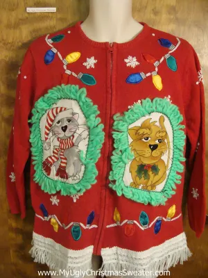 Decorative Lights Cat Christmas Sweater