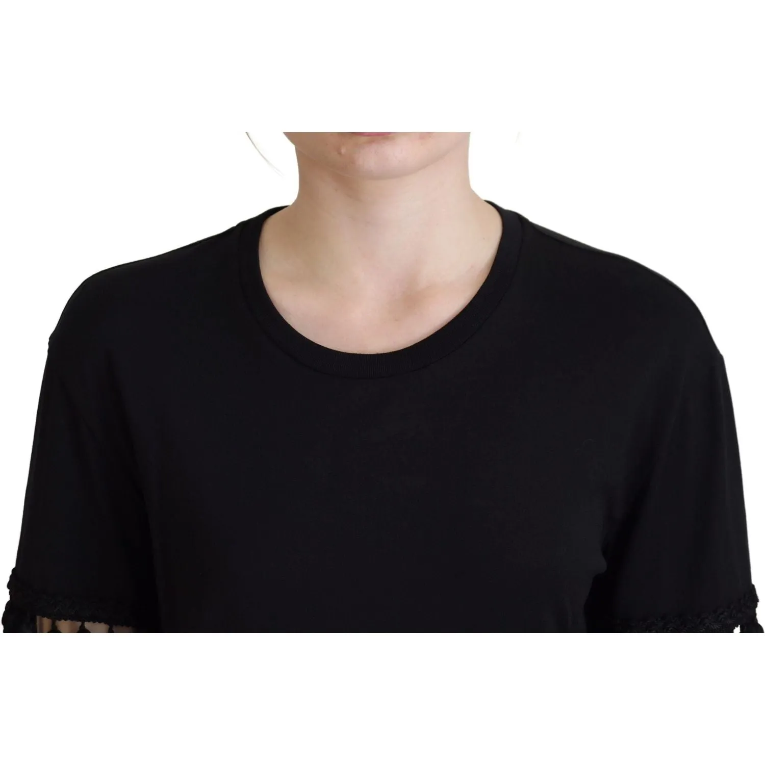 Dolce & Gabbana Elegant Black Cotton Short Sleeve Tee