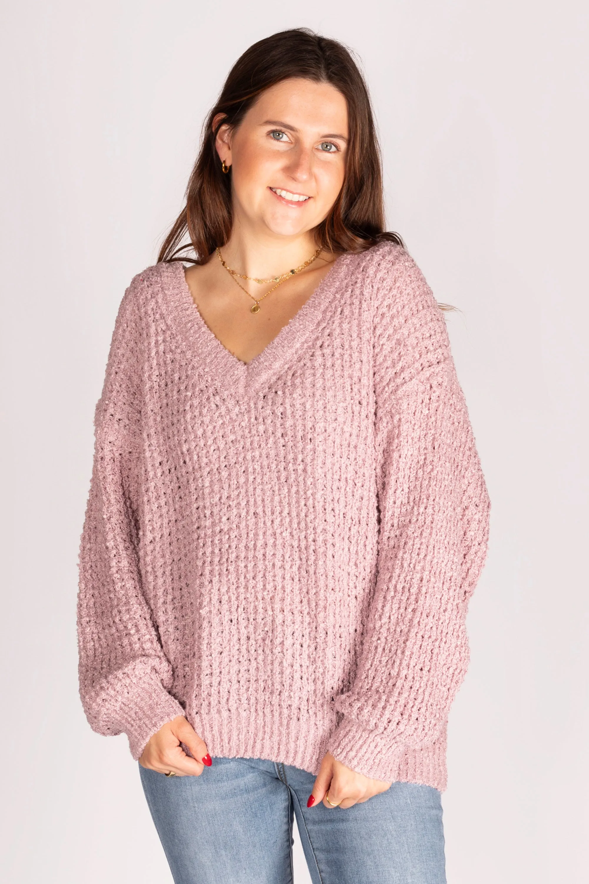 Dusty Lavender Chunky Knit Sweater - FINAL SALE