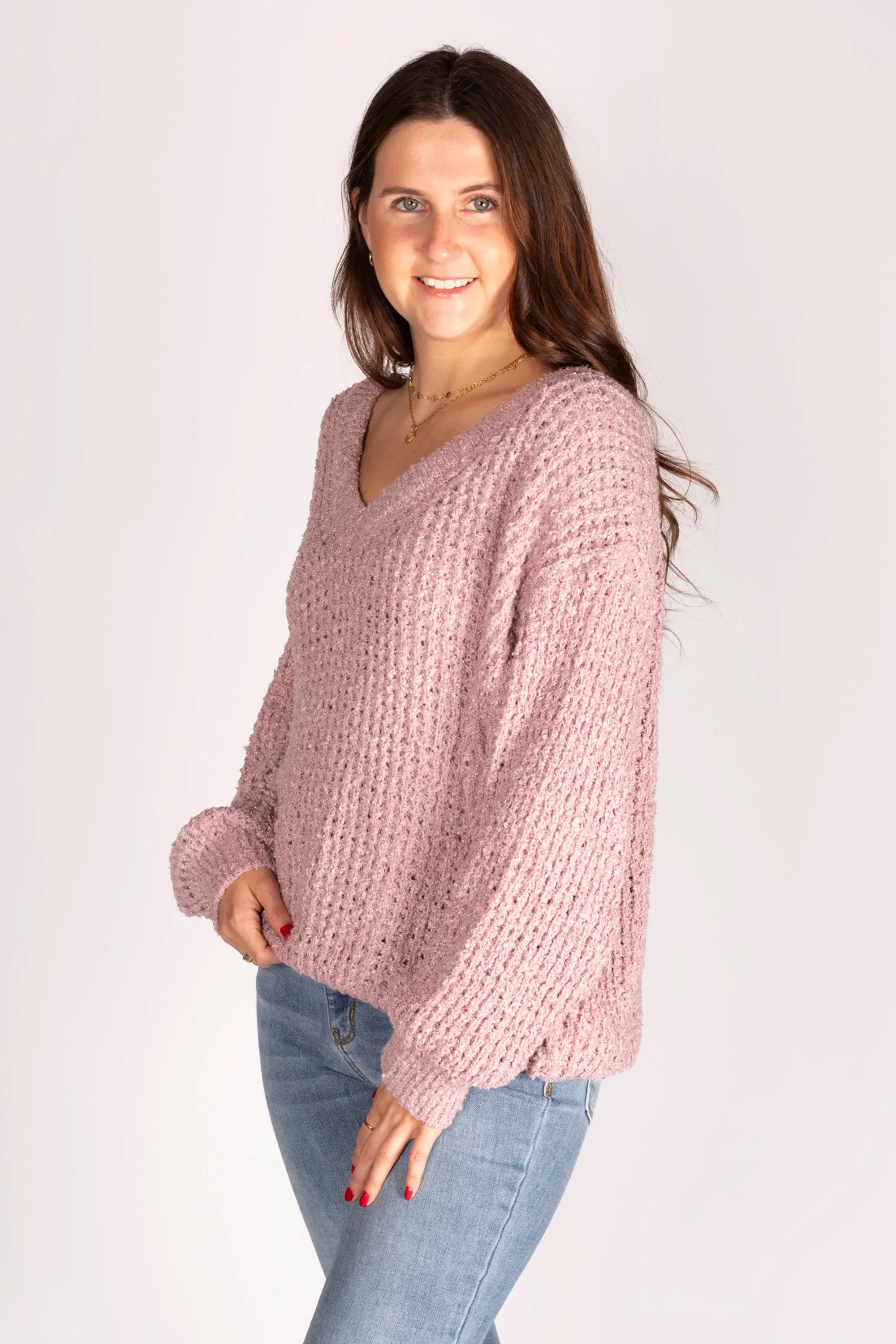 Dusty Lavender Chunky Knit Sweater - FINAL SALE