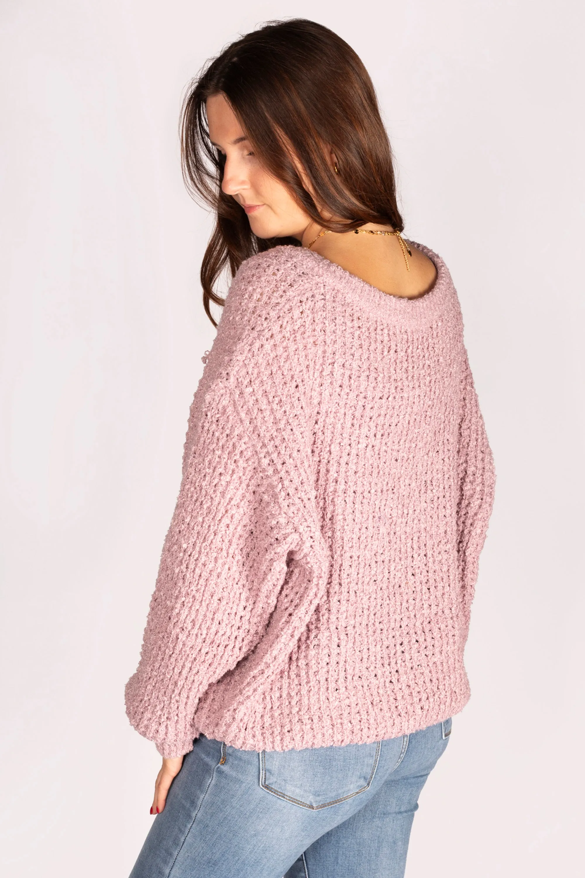 Dusty Lavender Chunky Knit Sweater - FINAL SALE