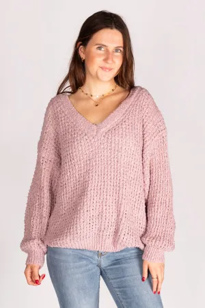 Dusty Lavender Chunky Knit Sweater - FINAL SALE