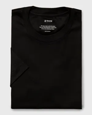 ETON 100002356178 SS FILO DI SCOZIA BLACK CREW T-SHIRT