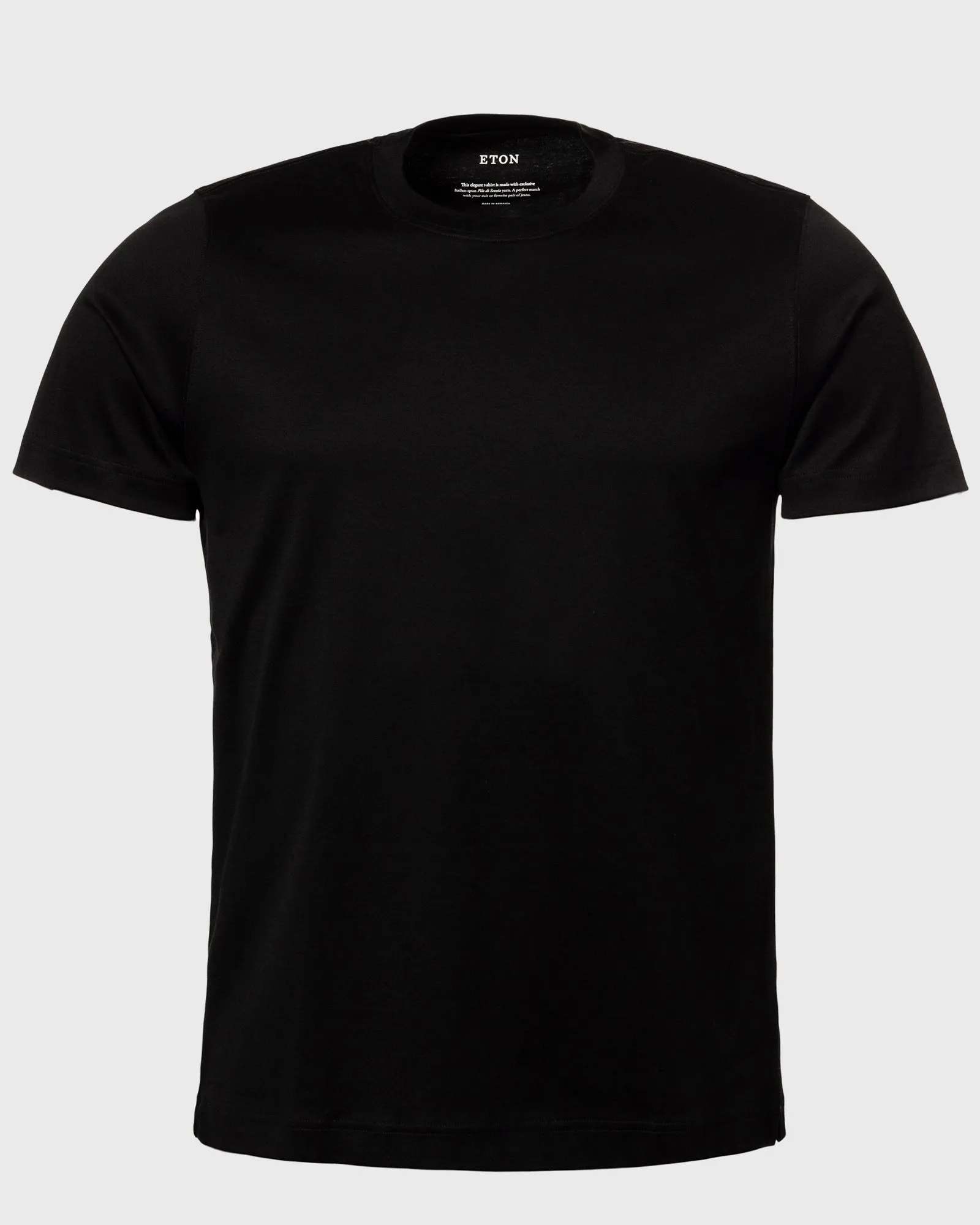 ETON 100002356178 SS FILO DI SCOZIA BLACK CREW T-SHIRT