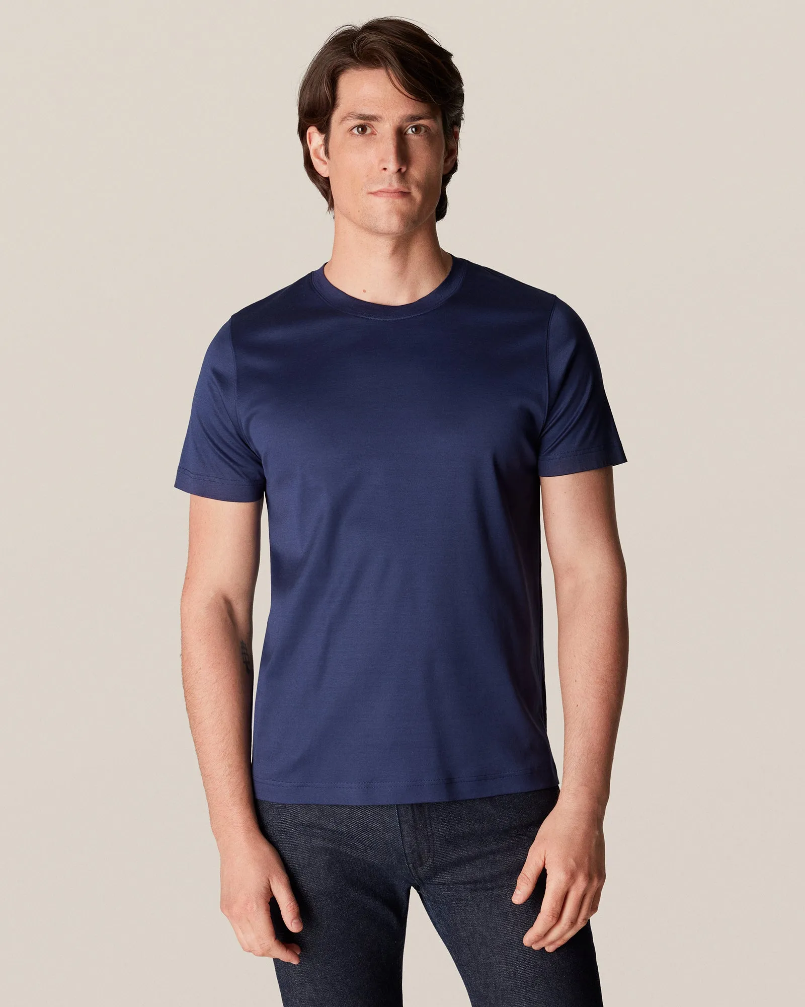 ETON 10000235626 SS FILO DI SCOZIA BLUE CREW T-SHIRT