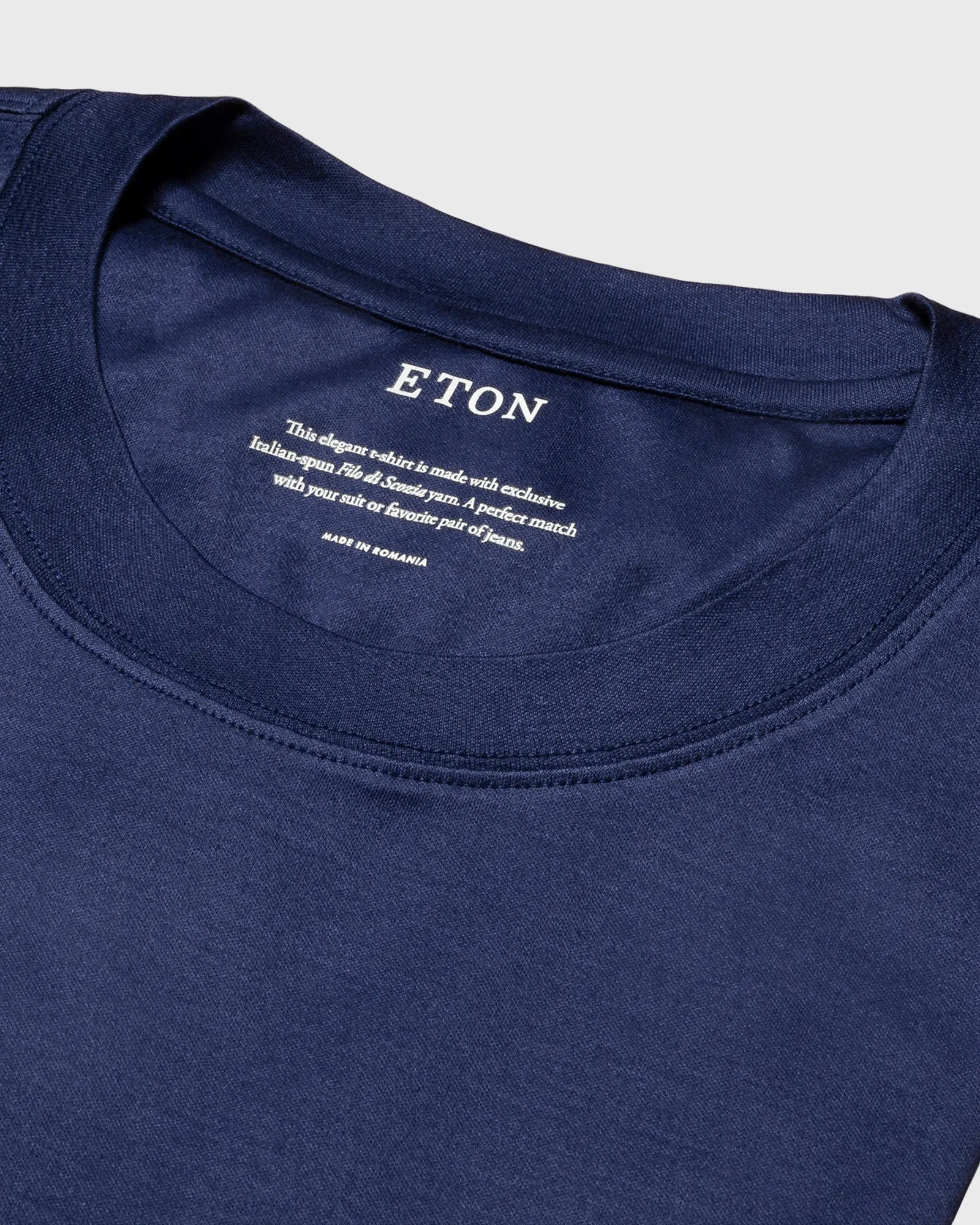 ETON 10000235626 SS FILO DI SCOZIA BLUE CREW T-SHIRT