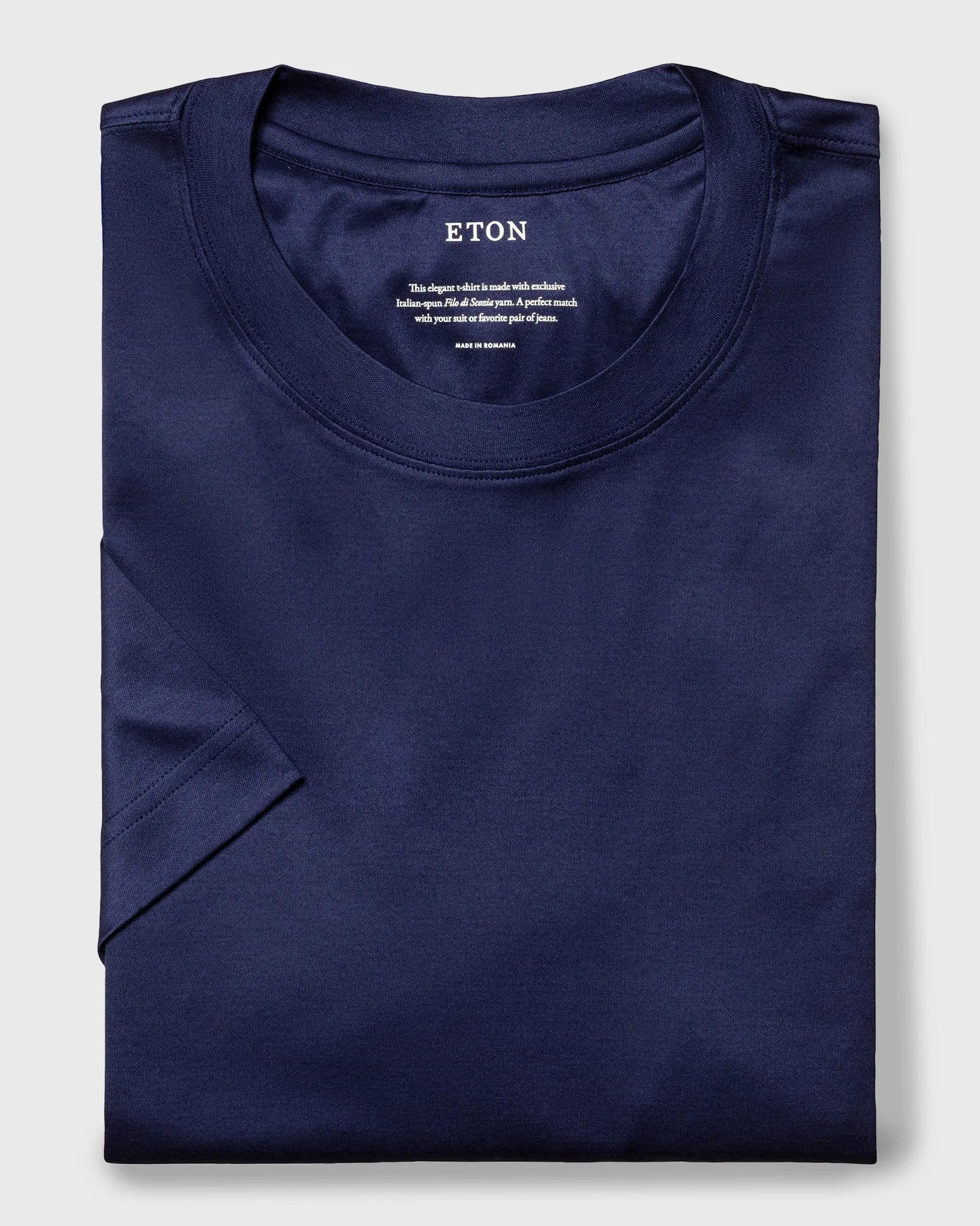 ETON 10000235626 SS FILO DI SCOZIA BLUE CREW T-SHIRT