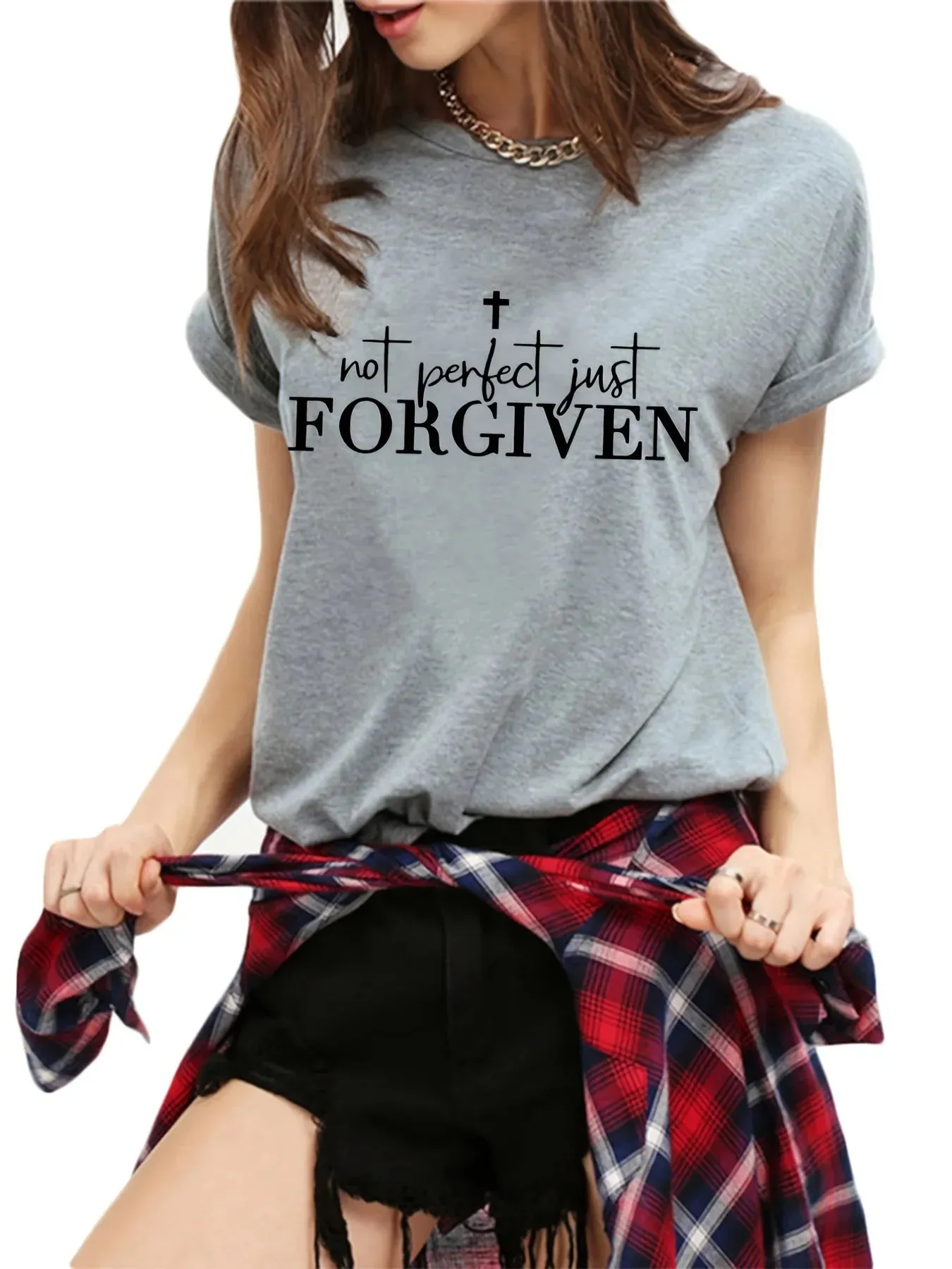 Forgiven Faith Sleeve Casual Women's Top T-Shirt