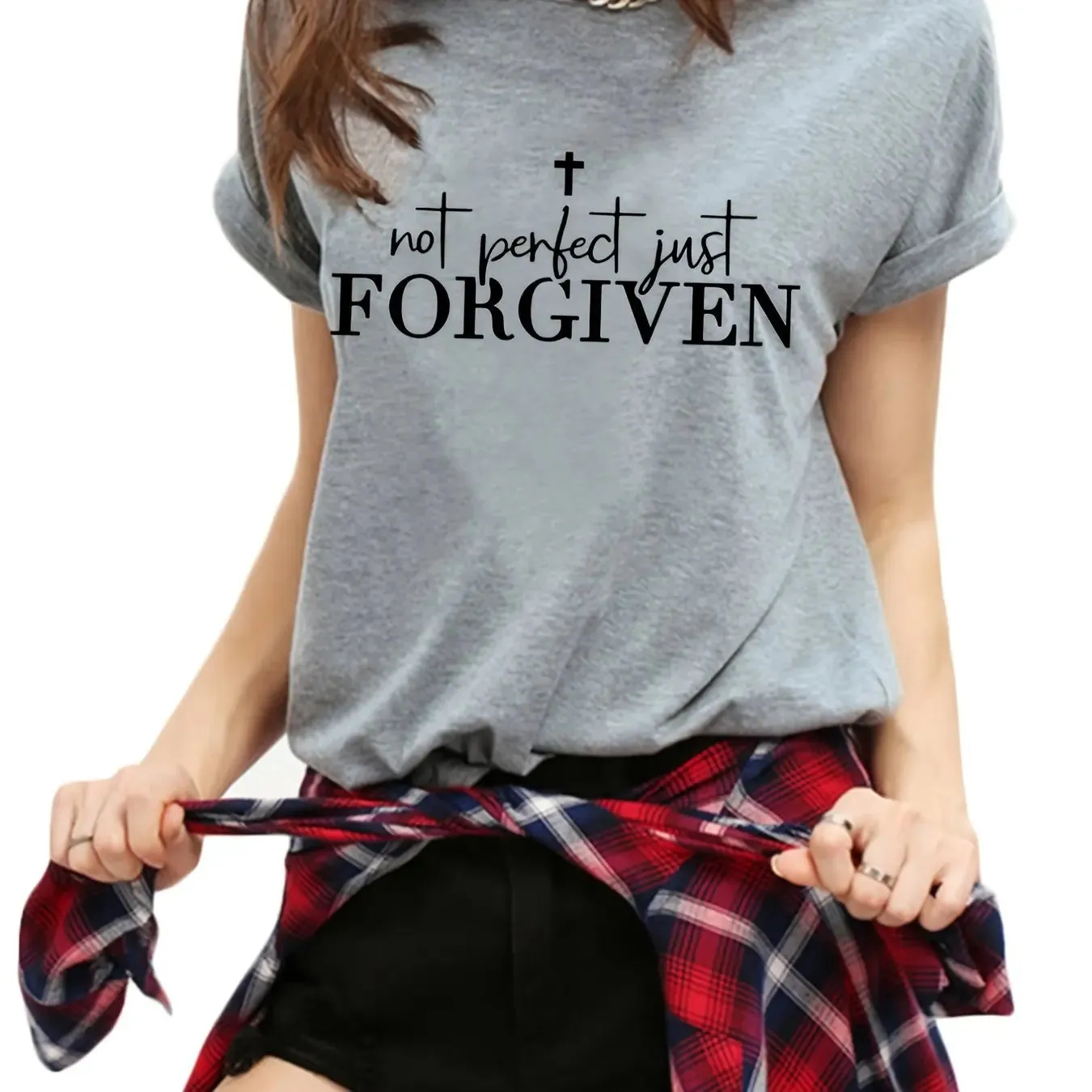 Forgiven Faith Sleeve Casual Women's Top T-Shirt