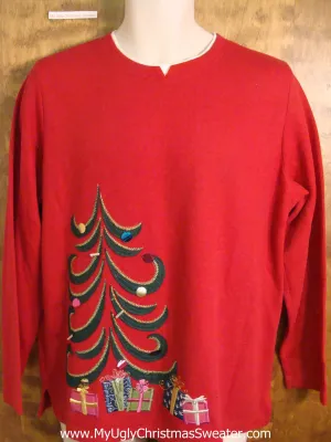 Holiday Sweater with Modern Art Tree