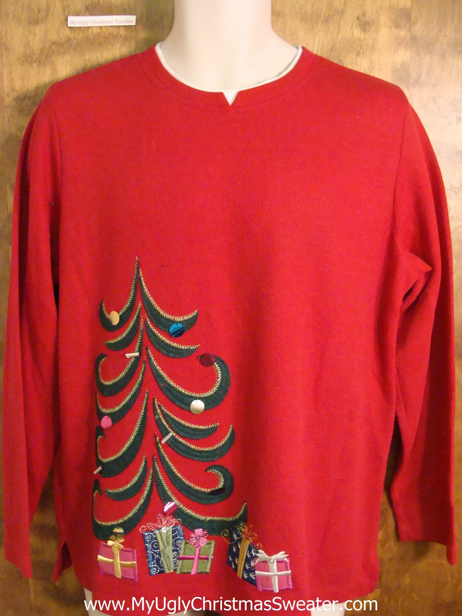 Holiday Sweater with Modern Art Tree