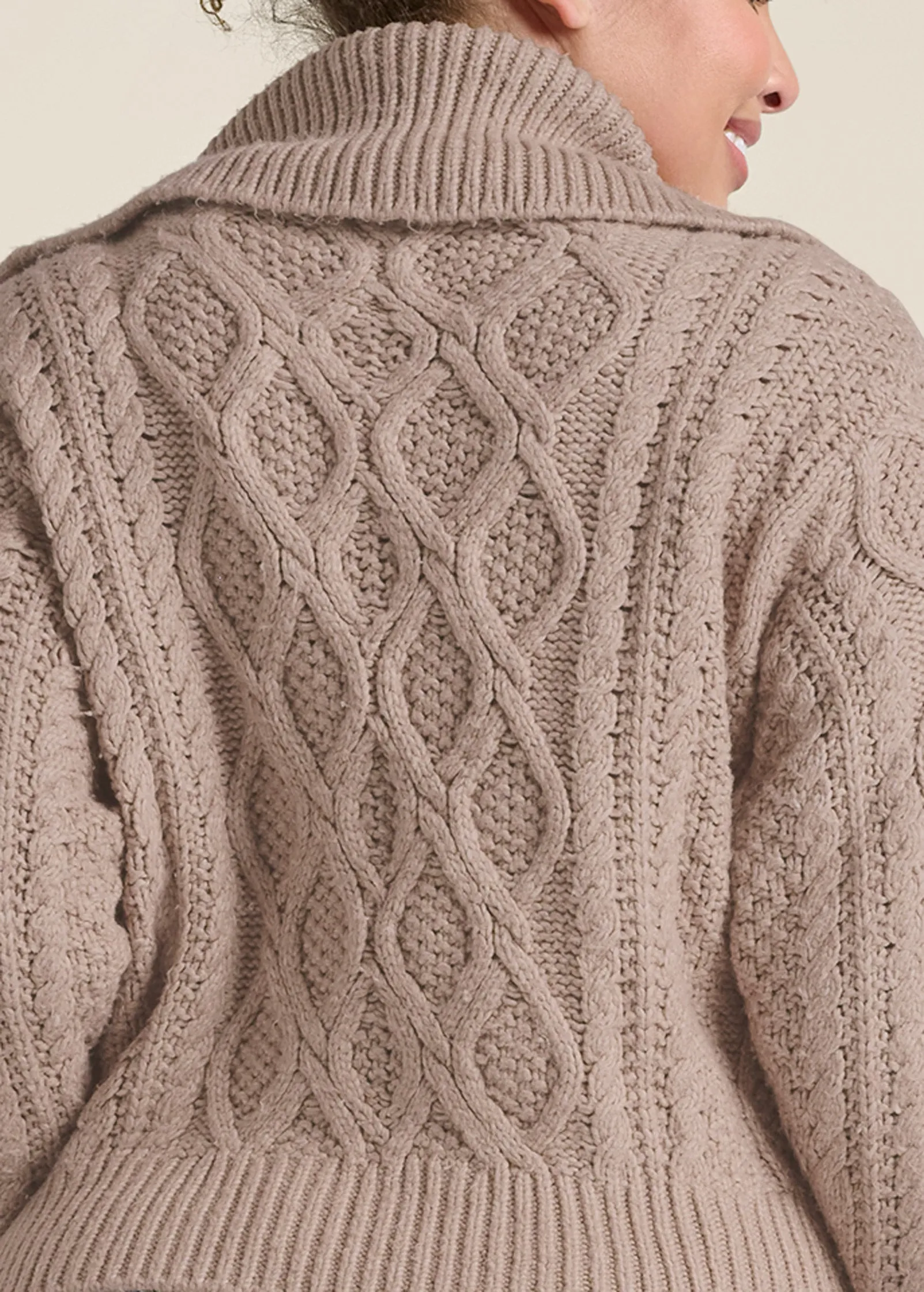 Knit Zip Sweater - Taupe