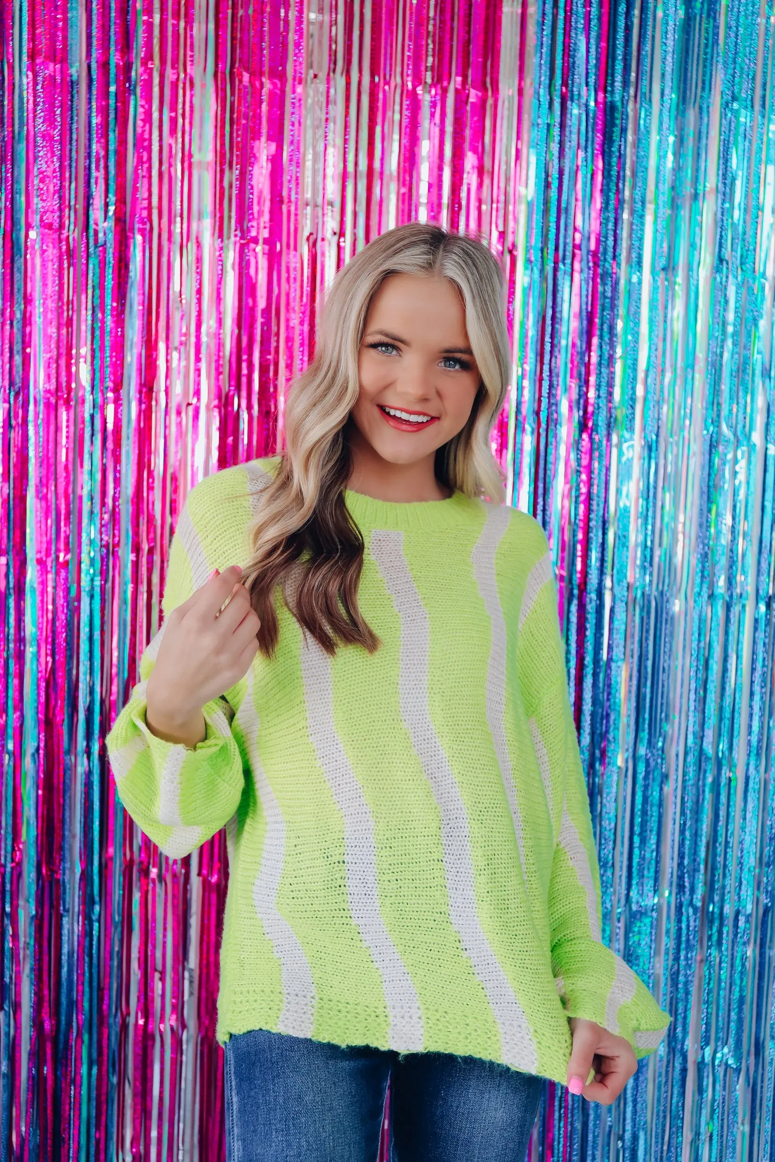 Livin' On Sunshine Light Weight Knit Sweater - Lime