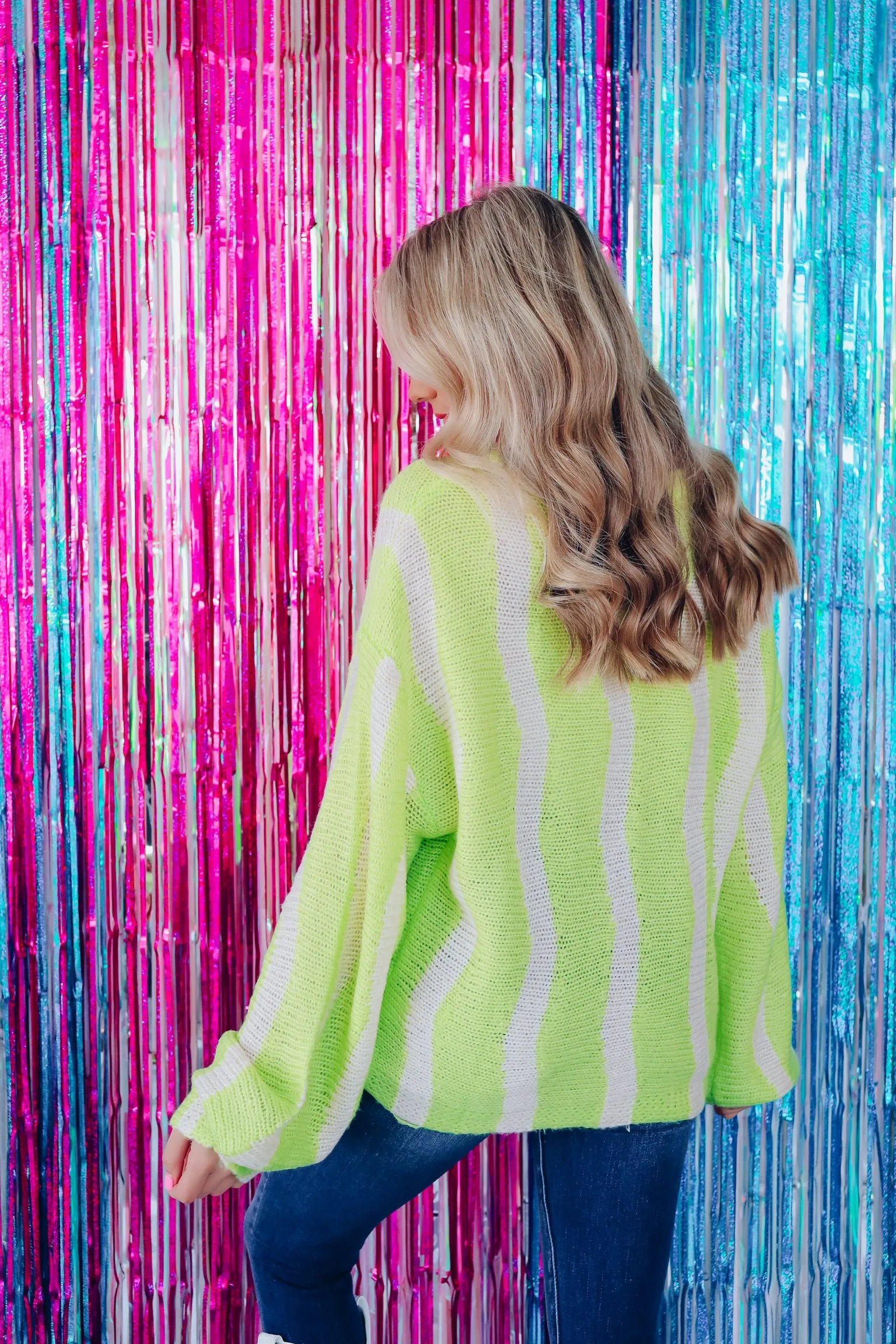 Livin' On Sunshine Light Weight Knit Sweater - Lime