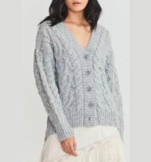 Love Shack Fancy - Beckett Cardigan in Grey